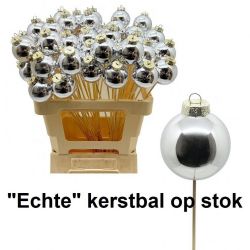  Malzeme Dekoratif Çubuklu Top Silver Halkalı (10 adet-İthal-Boy:60cm)