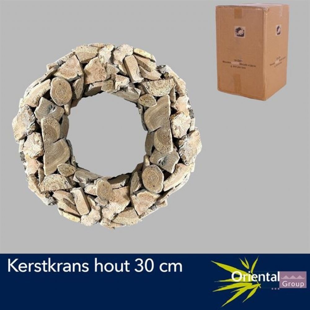İthal Dekorasyon Ürünleri | Malzeme Krans Hout Kapı Çelengi (İthal-30 cm) | 